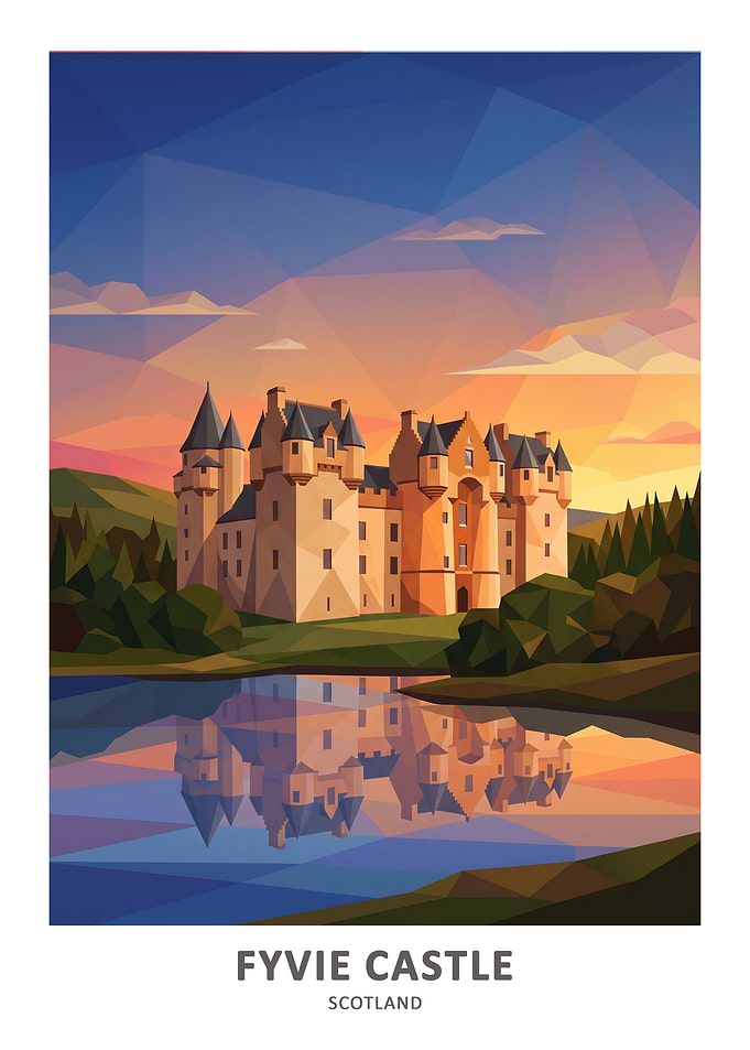 Fyvie Castle at Sunset