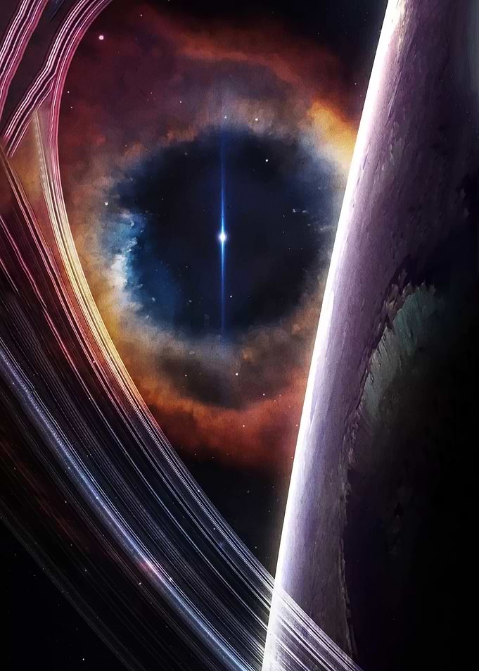 Cosmic Nebula and Planet