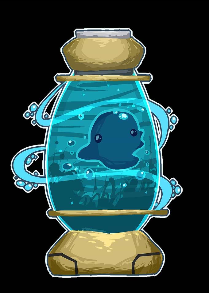 Cute Slime Creature in a Jar