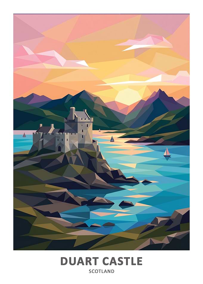 Duart Castle Geometric Sunset