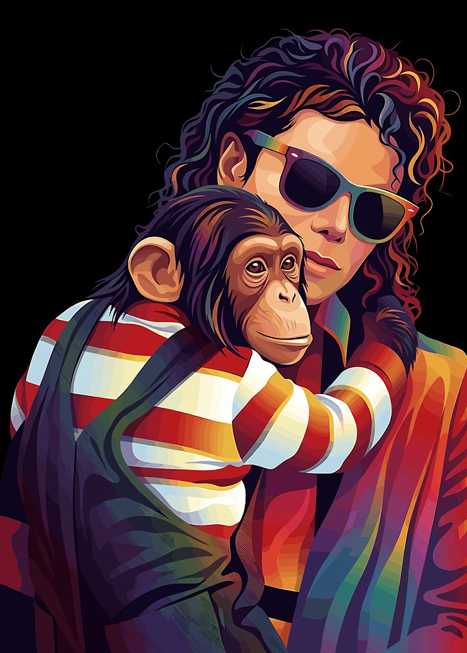 Michael Jackson and Bubbles Pop Art