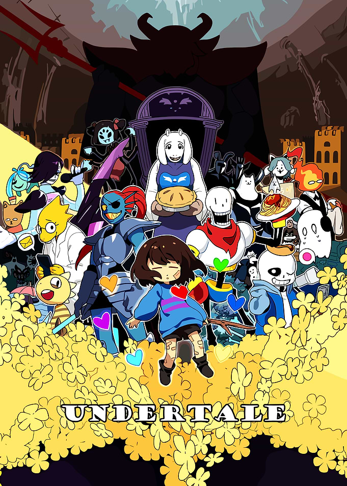 Undertale Characters in a Field of Flowers
