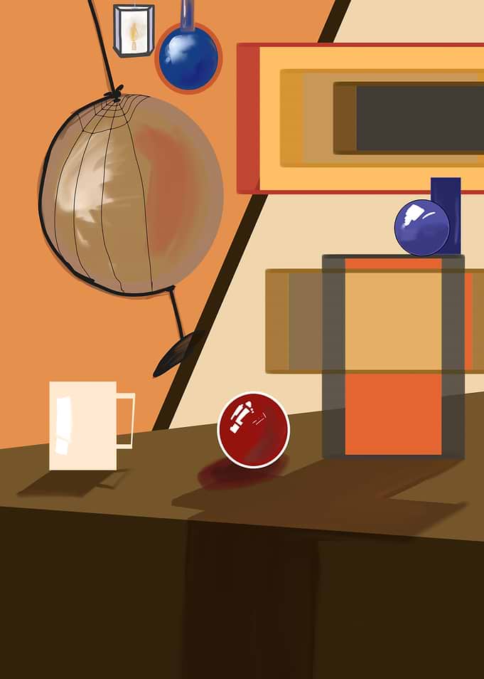 Still Life with Geometric Shapes and Objects