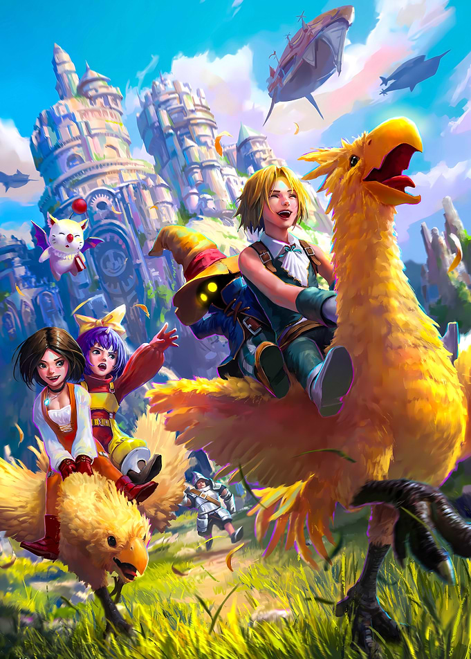 Final Fantasy Characters Riding Chocobos