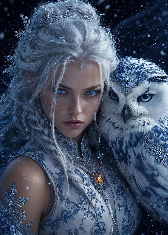 Winter Queen with Snowy Owl