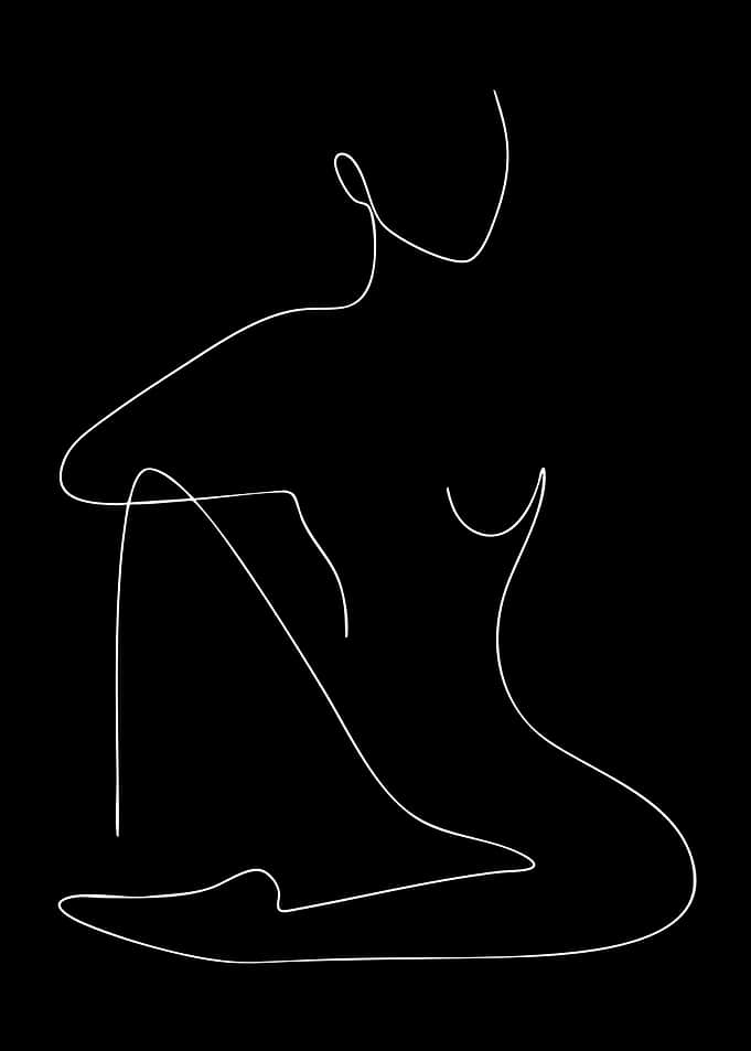 Minimalist Line Art of a Seated Figure