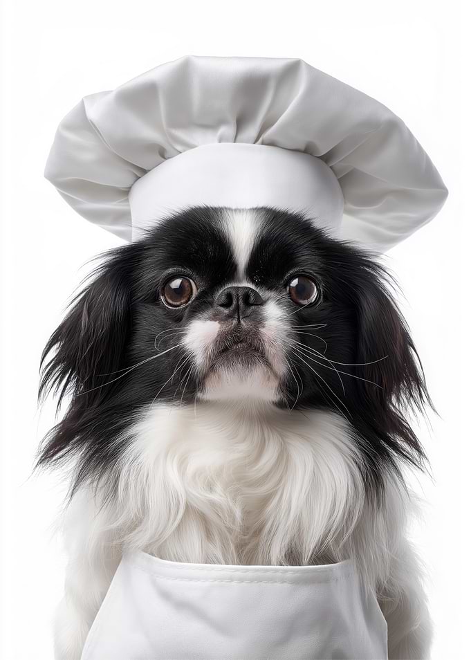 Chef Japanese Chin Dog in Uniform