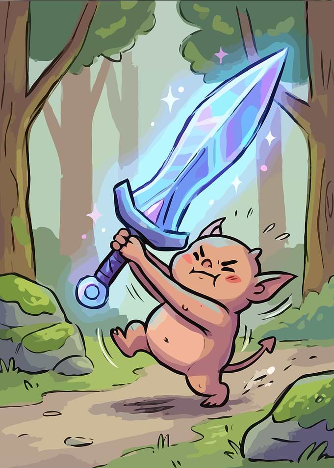 Tiny Goblin - Heavy Magic Sword Fantasy
