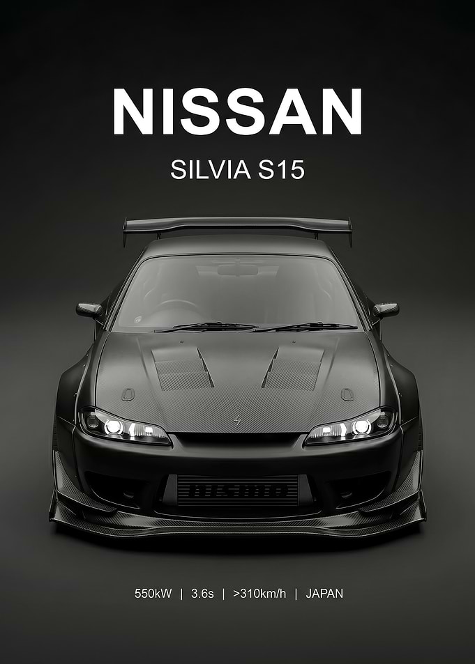 matte black Silvia S15 poster