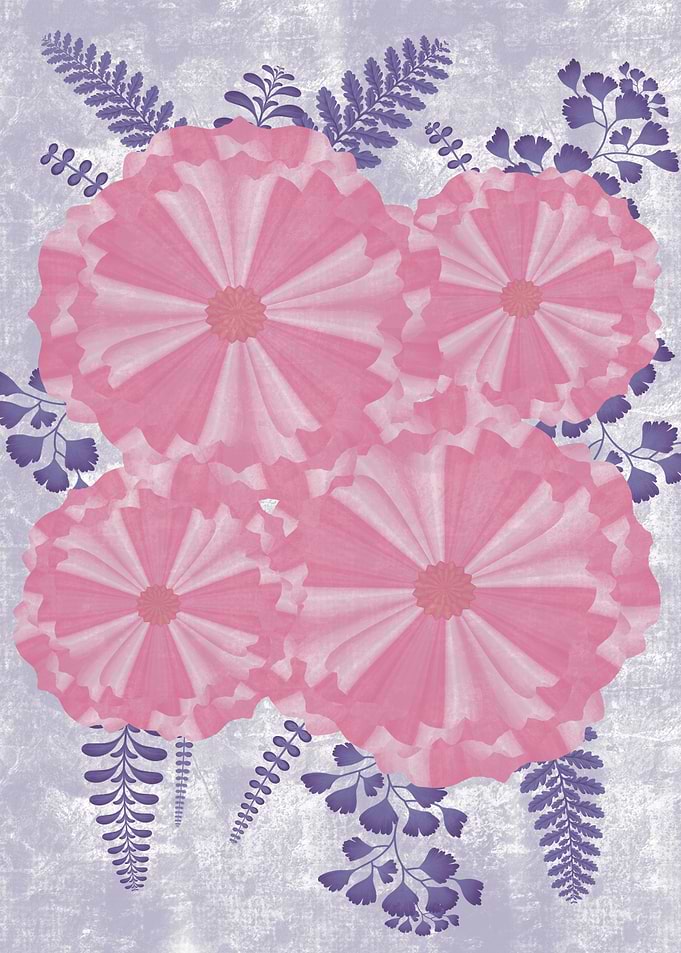Pink Floral Arrangement with Ferns