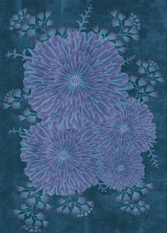 Purple and Teal Floral Arrangement