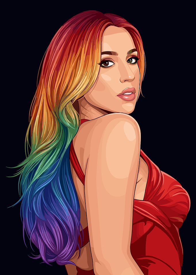Tate McRae with Rainbow Hair