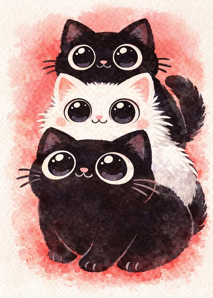 Stack of Cute Cats