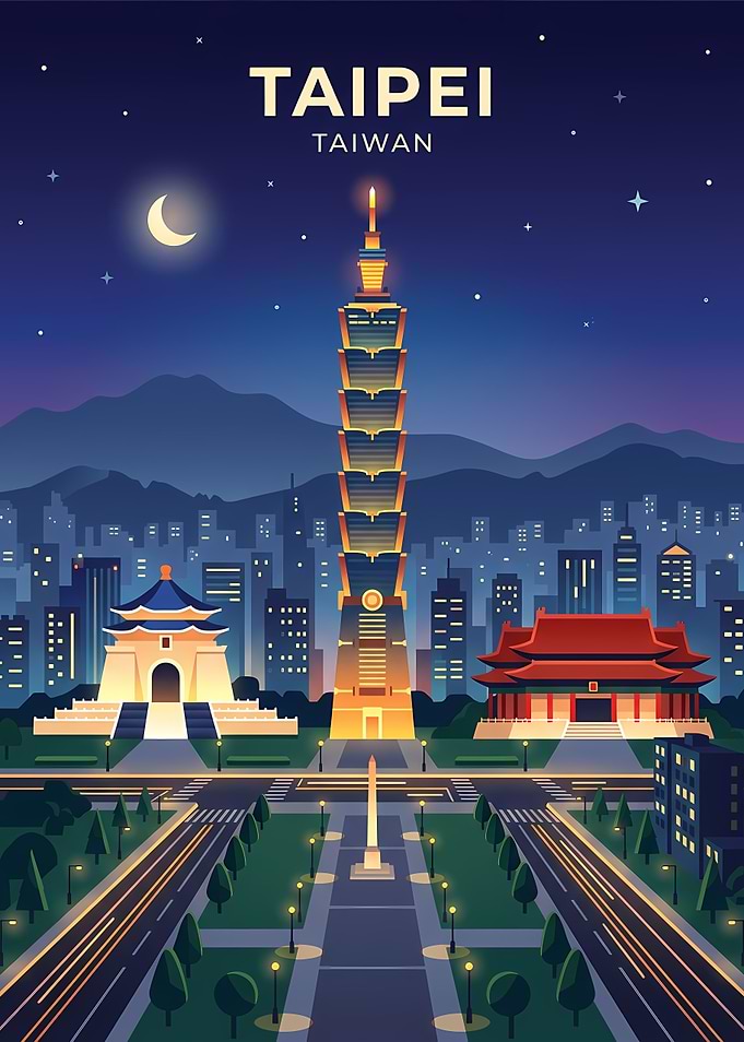 Taipei Cityscape at Night