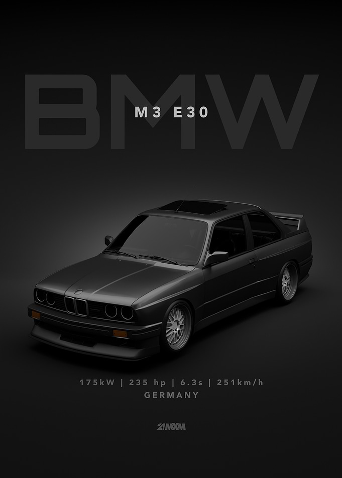 BMW M3 E30 Poster