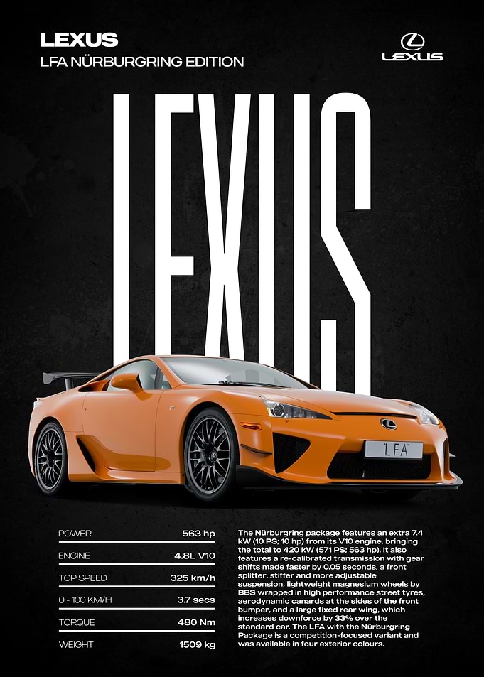 Lexus LFA Nürburgring Edition Poster