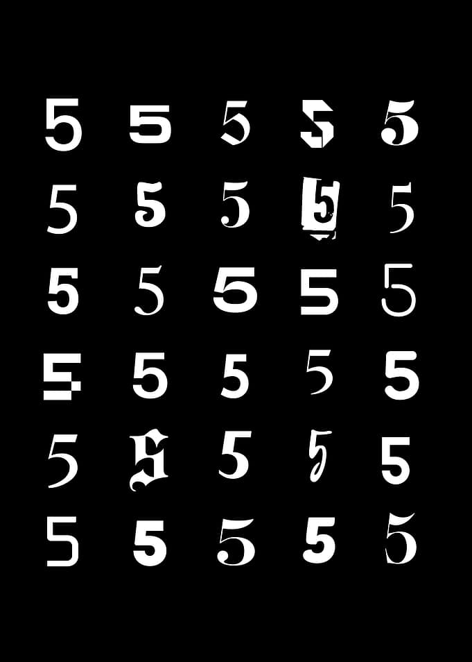 Collection of Number 5s