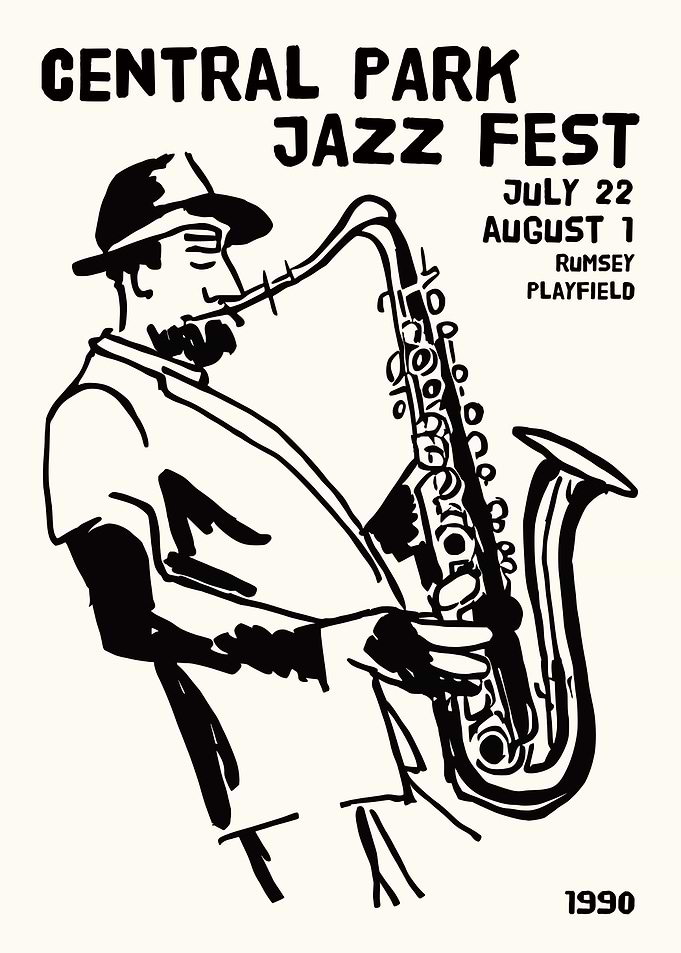 Central Park Jazz Fest 1990 Poster