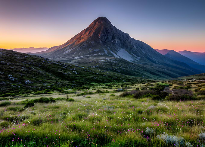 Mountain Landscape at Sunrise