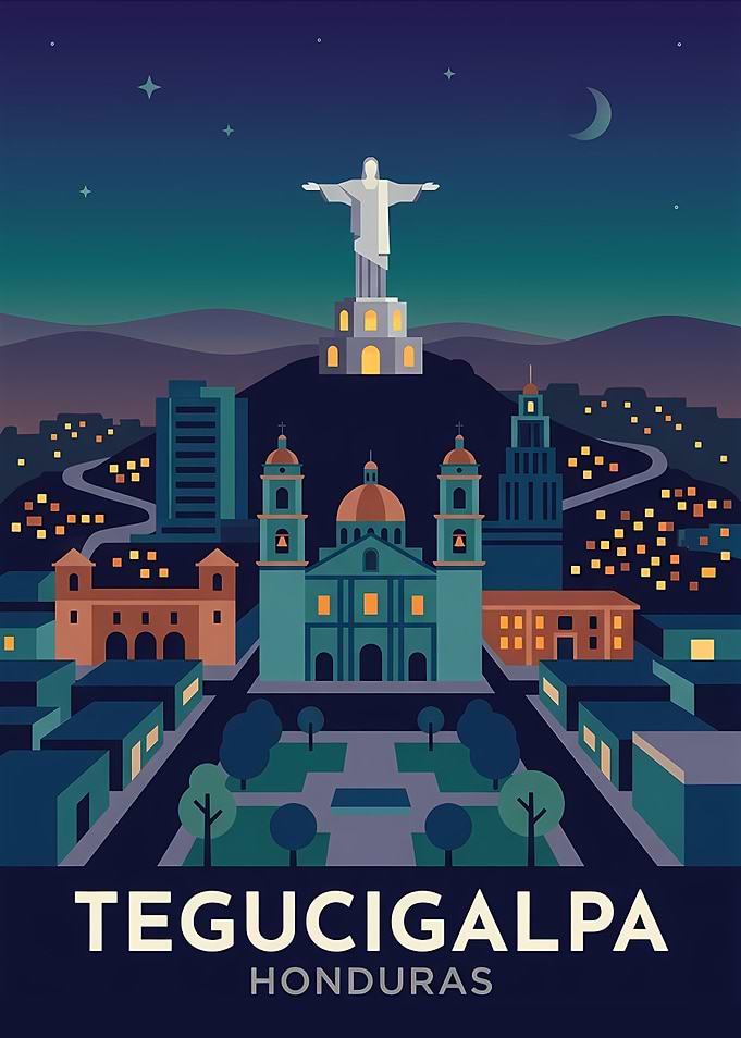 Tegucigalpa Cityscape at Night