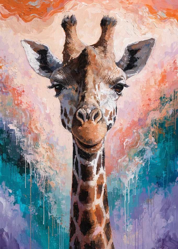 Abstract Giraffe Portrait