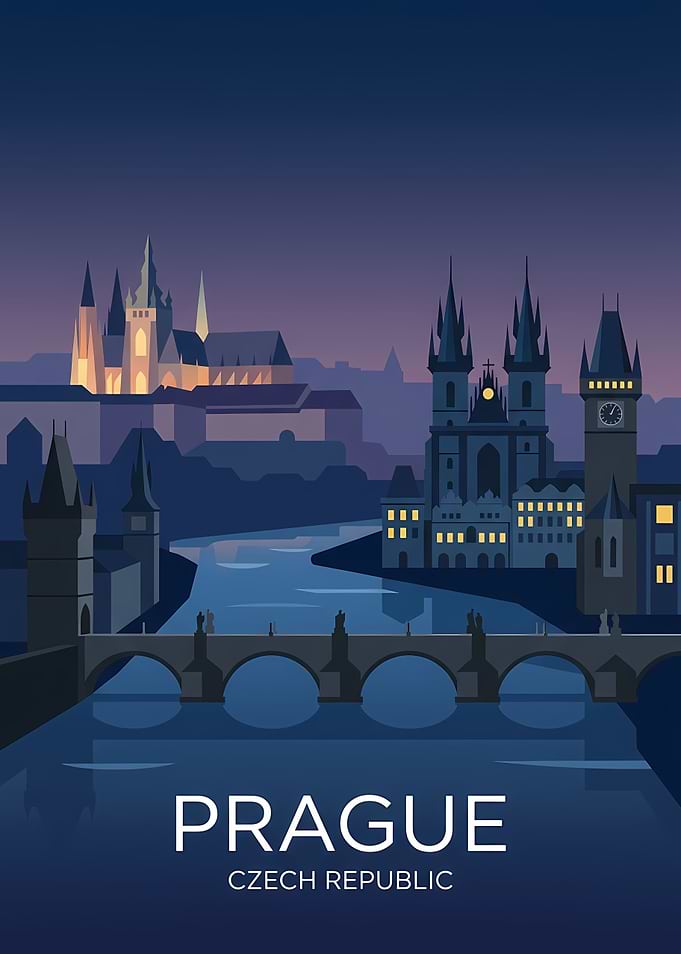 Prague Cityscape at Dusk