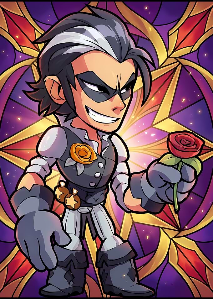 Caspian Brawlhalla Character Art - Stained Glass Style