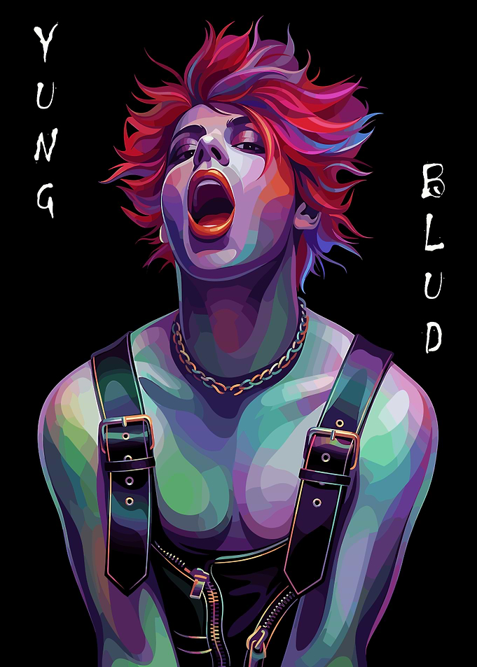 Yungblud Portrait with Colorful Hair