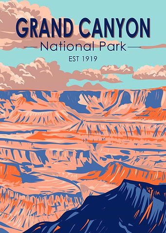 Grand Canyon National Park Vintage Poster
