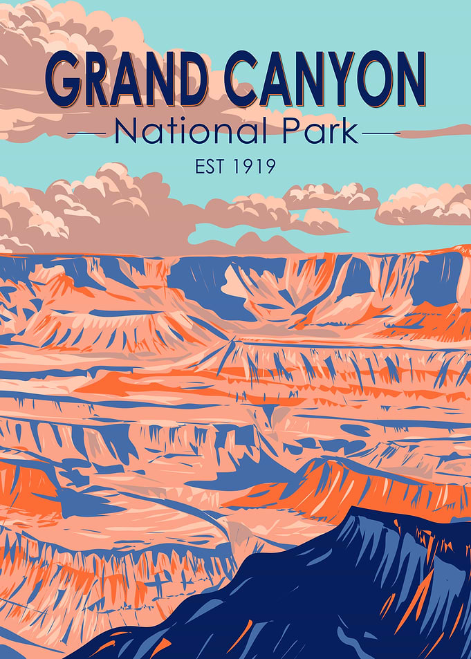 Grand Canyon National Park Vintage Poster