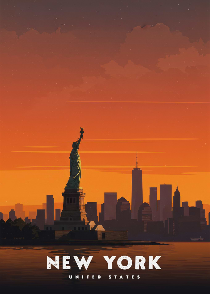 New York City Skyline at Sunset