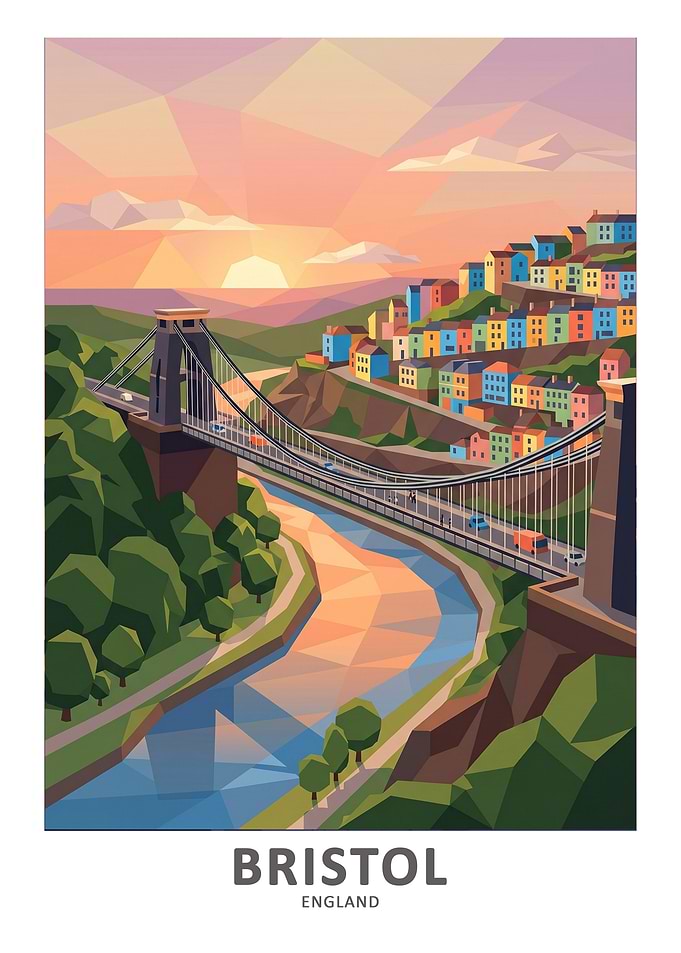 Bristol Clifton Suspension Bridge at Sunset