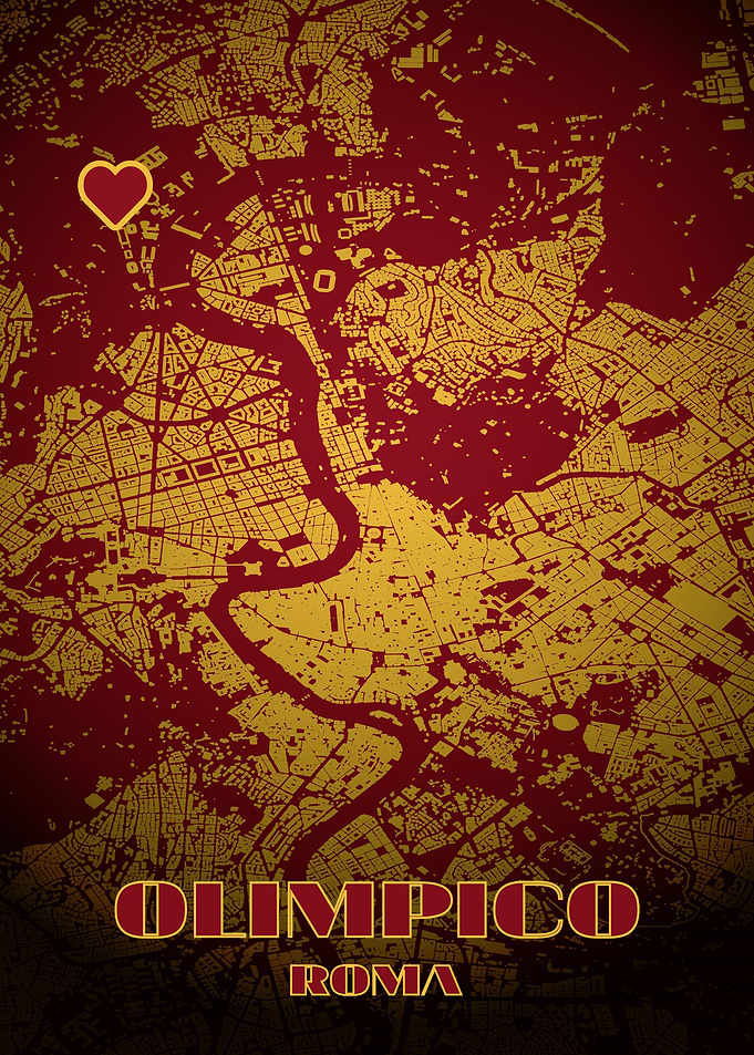 Stadio Olimpico Rome Map Heart