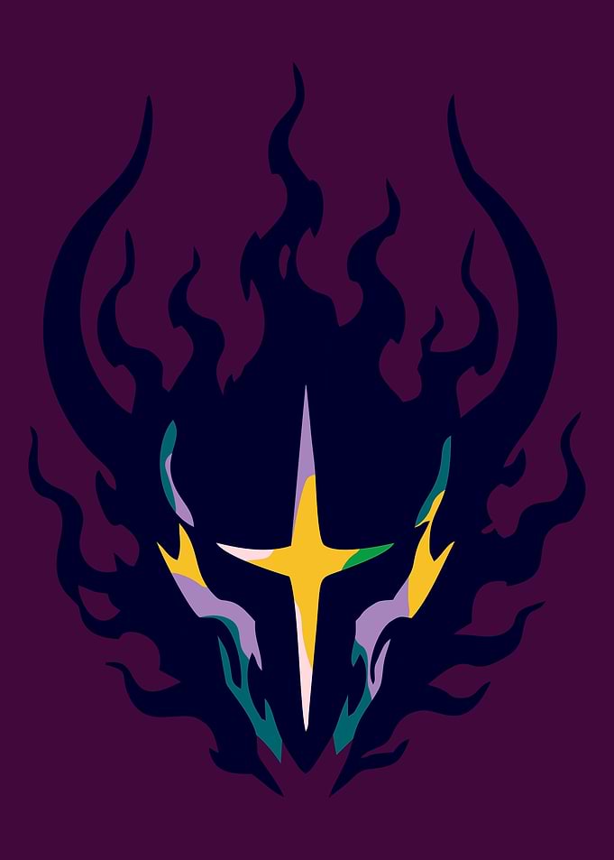 Dark Fiery Mask with Star Symbol