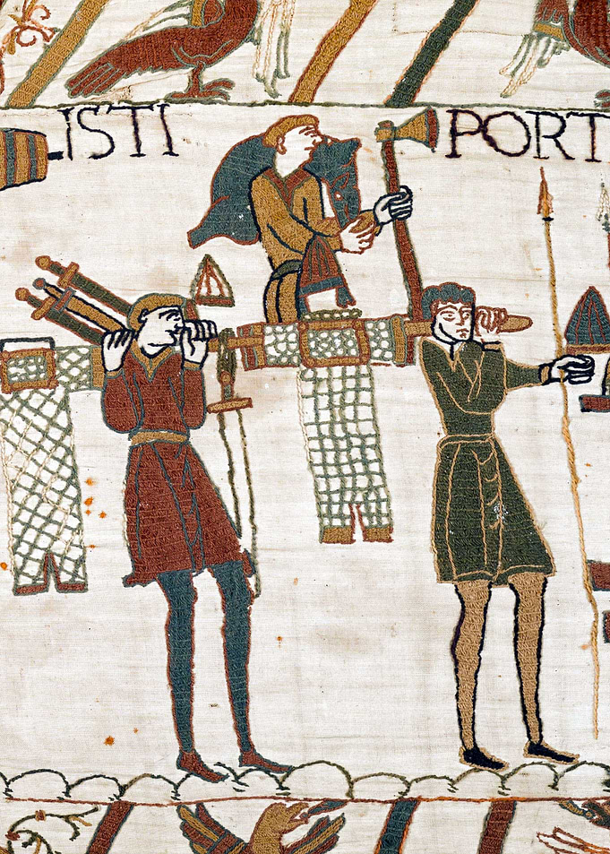 Weaponry is Carried to the Ships Bayeux Tapestry Scene 37