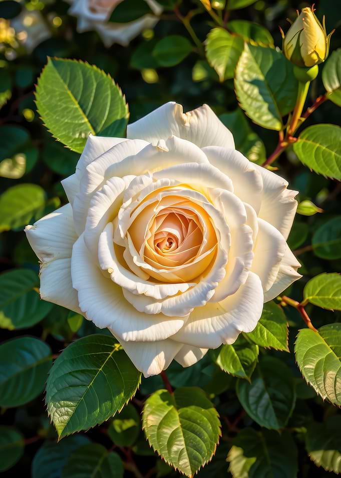 Creamy White Rose in Bloom