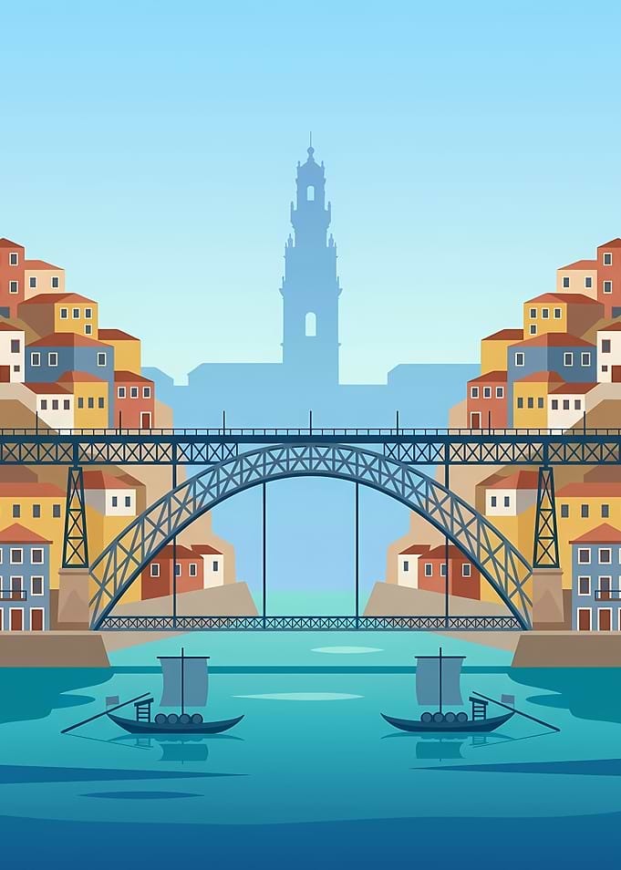 Porto Cityscape with Dom Luís I Bridge