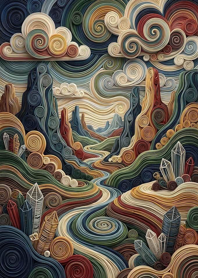 Whimsical Paper Quilled Landscape