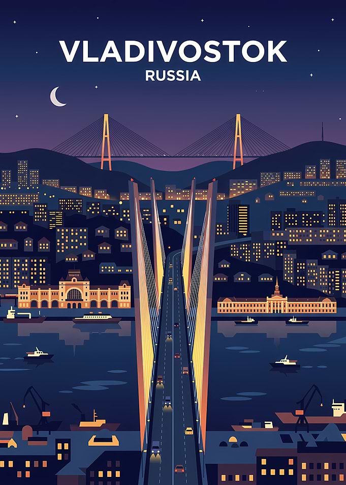 Vladivostok Cityscape at Night