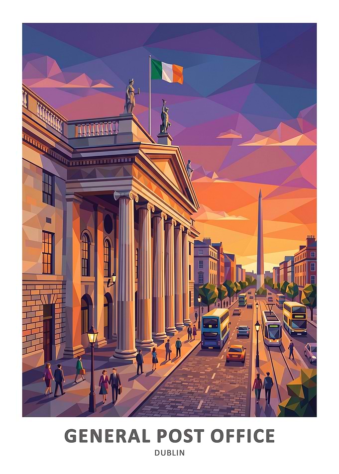 General Post Office Dublin at Sunset