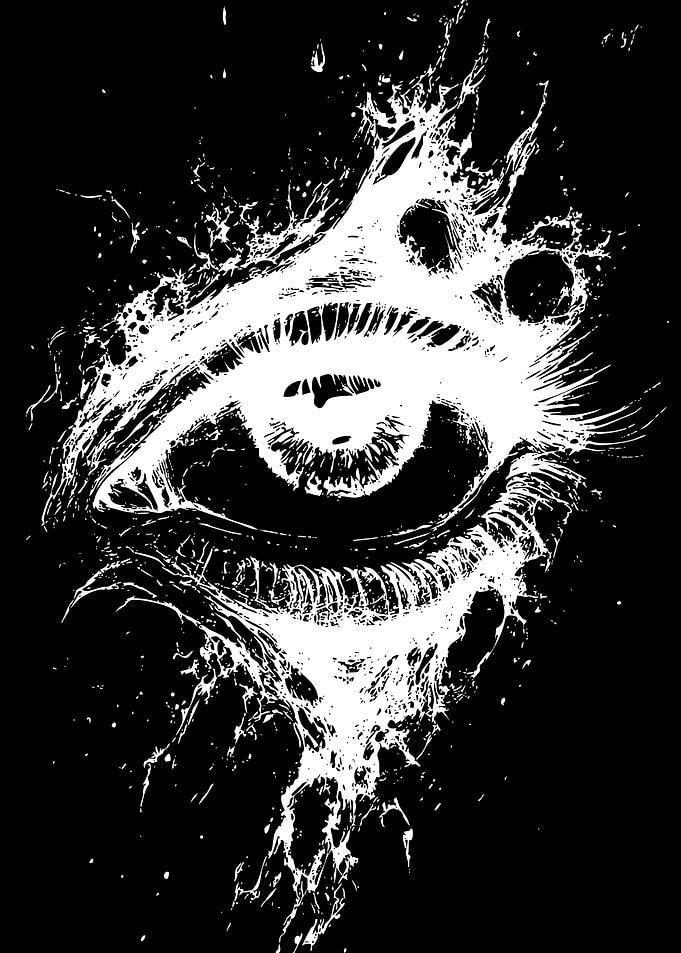 Abstract White Eye Splatter