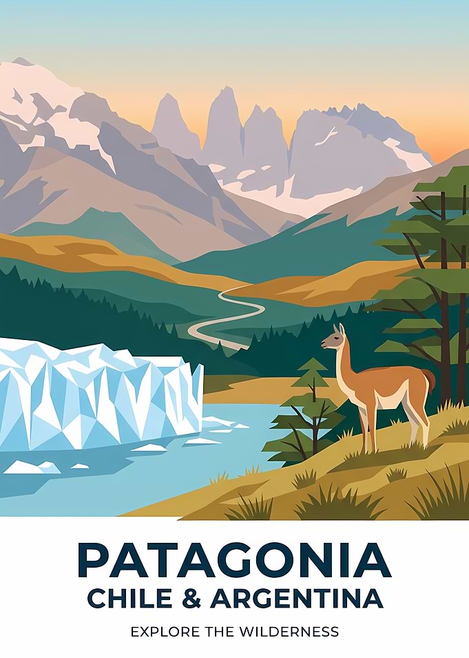 Patagonia Chile & Argentina Travel Poster