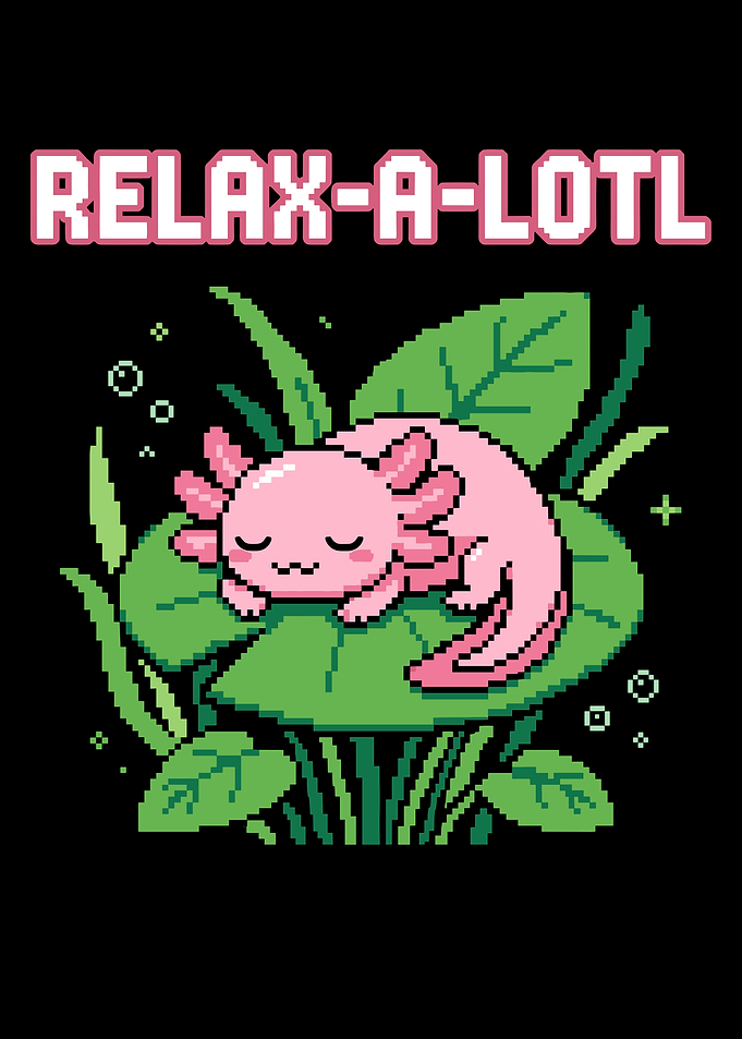 Pixel Art Axolotl Relaxing