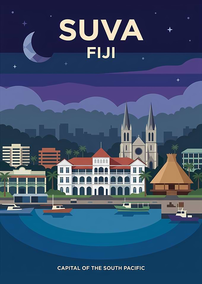 Suva Fiji Travel Poster