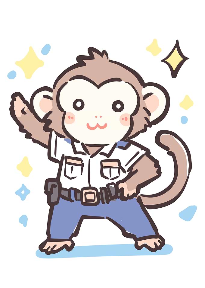 Cute Monkey Police Officer