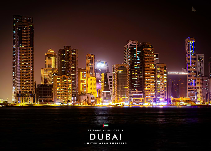 Dubai Skyline at Night