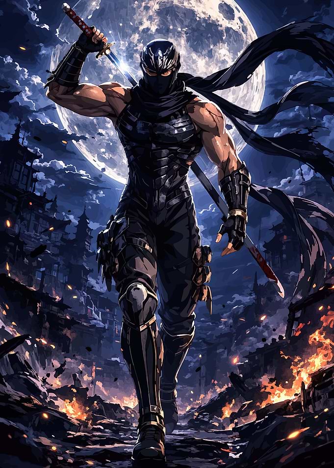 Ninja Warrior Under the Full Moon