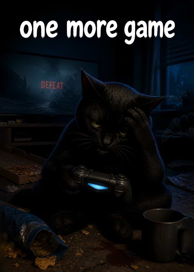 Black Cat Defeated One More Game