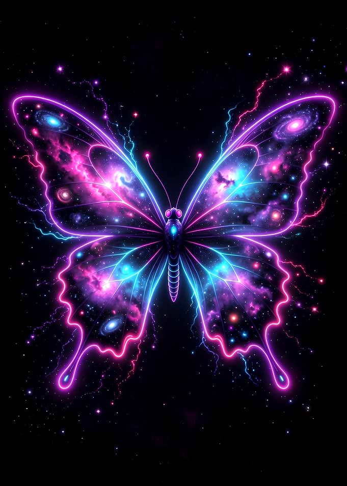 Cosmic Butterfly Galaxy Wings