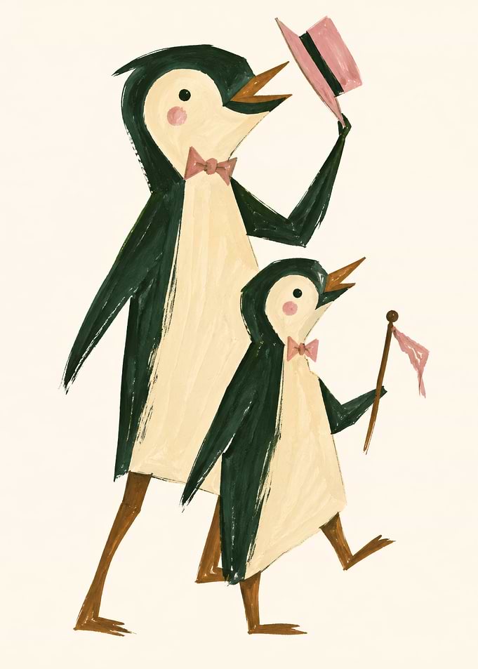 Two penguins in a parade
